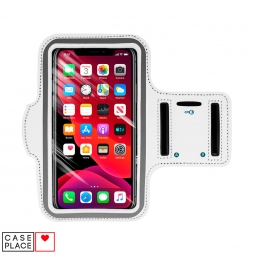 Универсальная спортивная сумка-чехол для смартфона на руку XXL белая